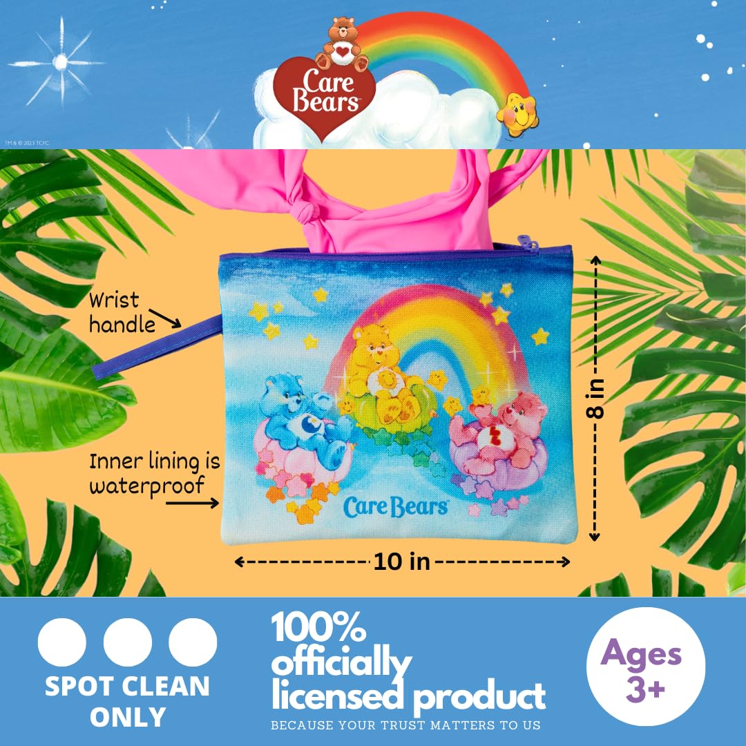 Franco Collectibles Care Bears Classic Beach/Pool Waterproof Swimsuit, Makeup, Toiletries Pouch, (Officially Licensed Product)