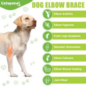 CATUPUNIS Dog Elbow Protector + [5 Dog Teeth Cleaning Wipes] Dog Shoulder Brace. Hygroma Elbow Pads for Dogs. Dog Elbow Brace Front Leg Brace for Dogs. Dog Elbow Pads. Dog Leg Brace Front