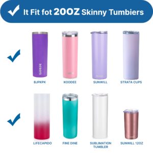 Bluwing 20 oz Skinny Tumbler Lids for SUNWILL, BJPKPK, koodee, Spill Proof Splash Resistant Covers Fits 2.73-2.75in Skinny Tumbler