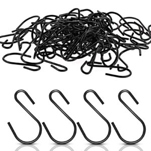 pretwad 60pcs mine s hooks for hanging,black small s hooks for hanging made of metal iron,hanging hooks for minor items,kitchenware,potted,bath ball,cups,plants,jewelry(1 inch)