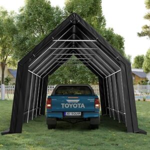 KING BIRD 13' x 20' Heavy Duty Carport Anti-Snow Carport, Full-Size Truck, Outdoor Storage Shelter Shed Instant Garage Car Canopy with Reinforced Ground Bars