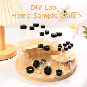 Asherxin 20 Pack 4ml Clear Glass Vials with Screw Caps Small Vials Liquid Bottle Vials for Essential Oil