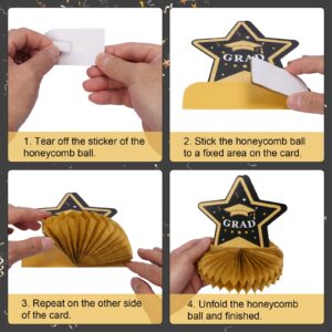 SUNKIM 9Pcs Graduation Centerpieces 2024 Graduation Party Decorations Congrats Grad Table Toppers Graduation Decorations Class of 2024 Graduation Table Decorations for Party Celebration,Black-Gold