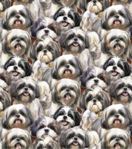 david textiles shih tzu allover cotton fabric dx 4818 sold by the yard, rust