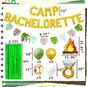 Gold Camp Bachelorette Decorations Balloons Sign Banner Camping Bachelorette Banner Supplies for Mountain Camp Bachelorette Bridal Shower Wedding Engagement