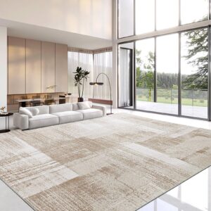 hombys 10x14 ft modern patchwork area rug for living room bedroom, large boho floor carpet with non-slip backing for indoor office dining room, abstract home deco, machine washable