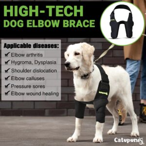 CATUPUNIS Dog Elbow Protector + [5 Dog Teeth Cleaning Wipes] Dog Shoulder Brace. Hygroma Elbow Pads for Dogs. Dog Elbow Brace Front Leg Brace for Dogs. Dog Elbow Pads. Dog Leg Brace Front