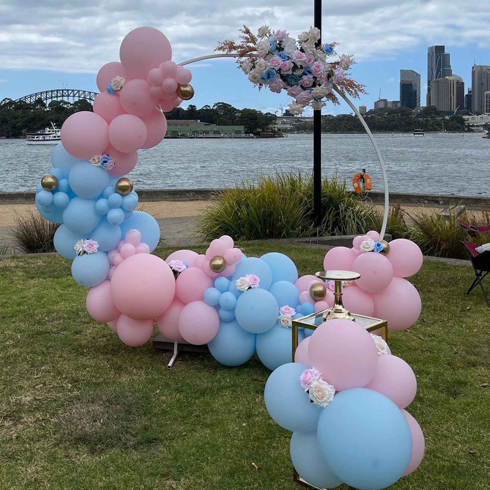 Pink and Blue Balloons Garland Arch Kit, 134pcs Gender Reveal Balloon Garland Arch Kit for Boy or Girl Gender Reveal Decorations Birthday Party Baby Shower Decorations