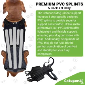 CATUPUNIS Dog Back Brace for Slipped Disc and Dog Arthritis Support, IVDD Dog Supplies, Dachshund Back Support, Back Brace for Dogs with Back Disease and IVDD [Includes 5 Dog Teeth Cleaning Wipes] (M)