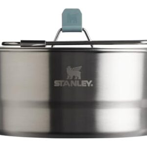 Stanley Wildfare Core Saucepan Cookset | 6-Pc Stainless Steel Cookware | 2qt Saucepan w/Lid, Cutting Board, Trivet & Spoons | Induction Cookware | Camping Essentials