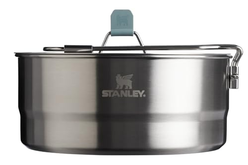 Stanley Wildfare Core Saucepan Cookset | 6-Pc Stainless Steel Cookware | 2qt Saucepan w/Lid, Cutting Board, Trivet & Spoons | Induction Cookware | Camping Essentials