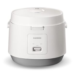 cuckoo cr-1095 10-cup (uncooked) / 20-cup (cooked) basic rice cooker and warmer with nonstick inner pot, switch press (white)