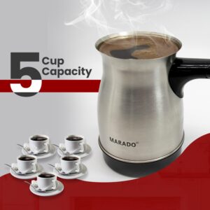 Marado — Arabic/Turkish Foldable/Portable — Electric Coffee pot — Stainless Steel — up to 5 cups