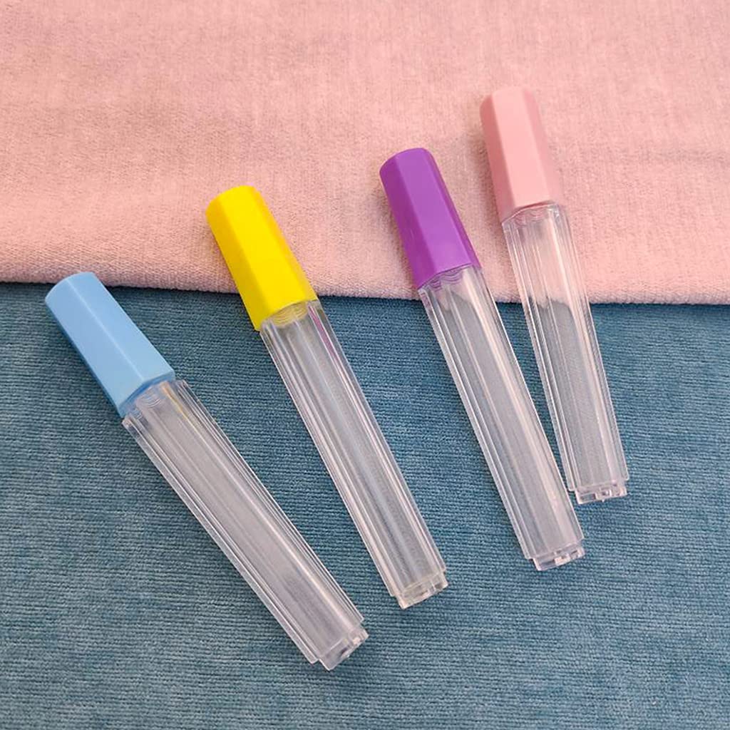 Acahhotxx 4pcs Clear Plastic Embroidery Felting Sewing Container Pin Needle Storage Tubes Bottle Holder Knitting Needle For Case Box Sewing Container