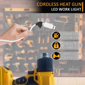 Cordless Heat Gun for Dewalt 20v Battery, 1022℉ Fast Heating Soldering Hot Air Gun for Shrink Tubing, Heat Gun For Crafts, Shrink Wrap， Electronics, Resin，Wire Connectors(Without Batteries)