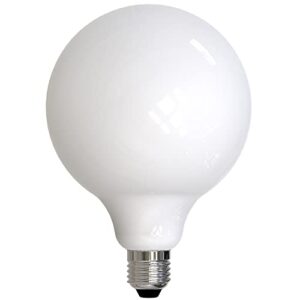 bulbrite 8.5 watt dimmable milky glass g40 led light bulbs with medium (e26) screw base 2700k (warm white light), 800 lumens