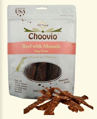 Choovio Beef with Mussels Recipe 5 oz, Made in USA Dog Treats