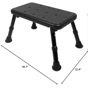 Pepe - Bath Step Stool for Adults Heavy Duty (395 lb, 8" - 10"), Caravan Kitchen Stool, Bath Steps for Elderly, Step Stools for Seniors Adjustable, Non Slip Stepping Stool, Safety Step Stool, Black.