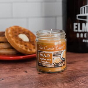 W.A.P. - Waffles and Pancakes - Waffles and Pancakes with Syrup and Butter Scented - Funny 6 Oz Jar Candle - 40 Hour Burn Time WAP