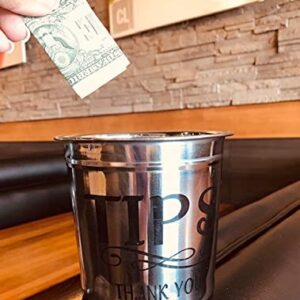 Tip Jar for Bartenders Money, Musicians Tip Jar for Money, Tip Jar for Restaurants, Tip Bucket for Money, Tip Cup for Coffee Shop