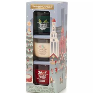 Yankee Candle Set of 3 Mini Candles - Balsam & Cedar, Christmas Cookie, Sparkling Cinnamon