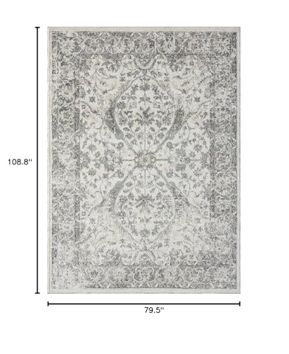 LUXE WEAVERS Euston Collection 8060 Silver 6x9 Modern Oriental Area Rug