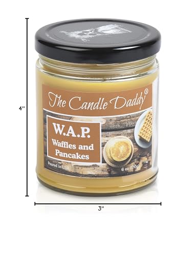 W.A.P. - Waffles and Pancakes - Waffles and Pancakes with Syrup and Butter Scented - Funny 6 Oz Jar Candle - 40 Hour Burn Time WAP