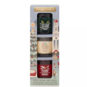 Yankee Candle Set of 3 Mini Candles - Balsam & Cedar, Christmas Cookie, Sparkling Cinnamon