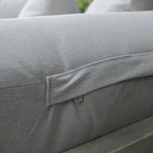 Cambridge Casual West Lake Mahogany Outdoor Convertible Sofa Daybed, Weathered Gray/Oyster Cushion