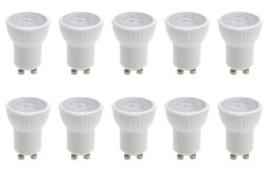 gu10 3w led light bulb mr11 non-dimmable spotlight light bulb(30w equivalent) gu10 base bulb for home and commercial lighting, recessed lighting, track light, warm white 3000k, ac85-265v, pack of 10