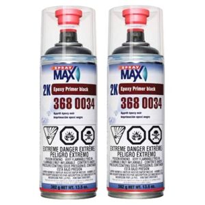 spraymax 3680034 matte black 2k epoxy primer aerosol 13.5 oz (2 pack)