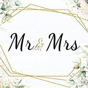 Mr & Mrs White Floral Bridal Shower Backdrop Mr Mrs Wedding Theme Photo Backgrounds 7x5ft Wedding Bride to Be Engagement Photography Backdrops Prom Party Banner Decor Party Banner Photo Booth Prop