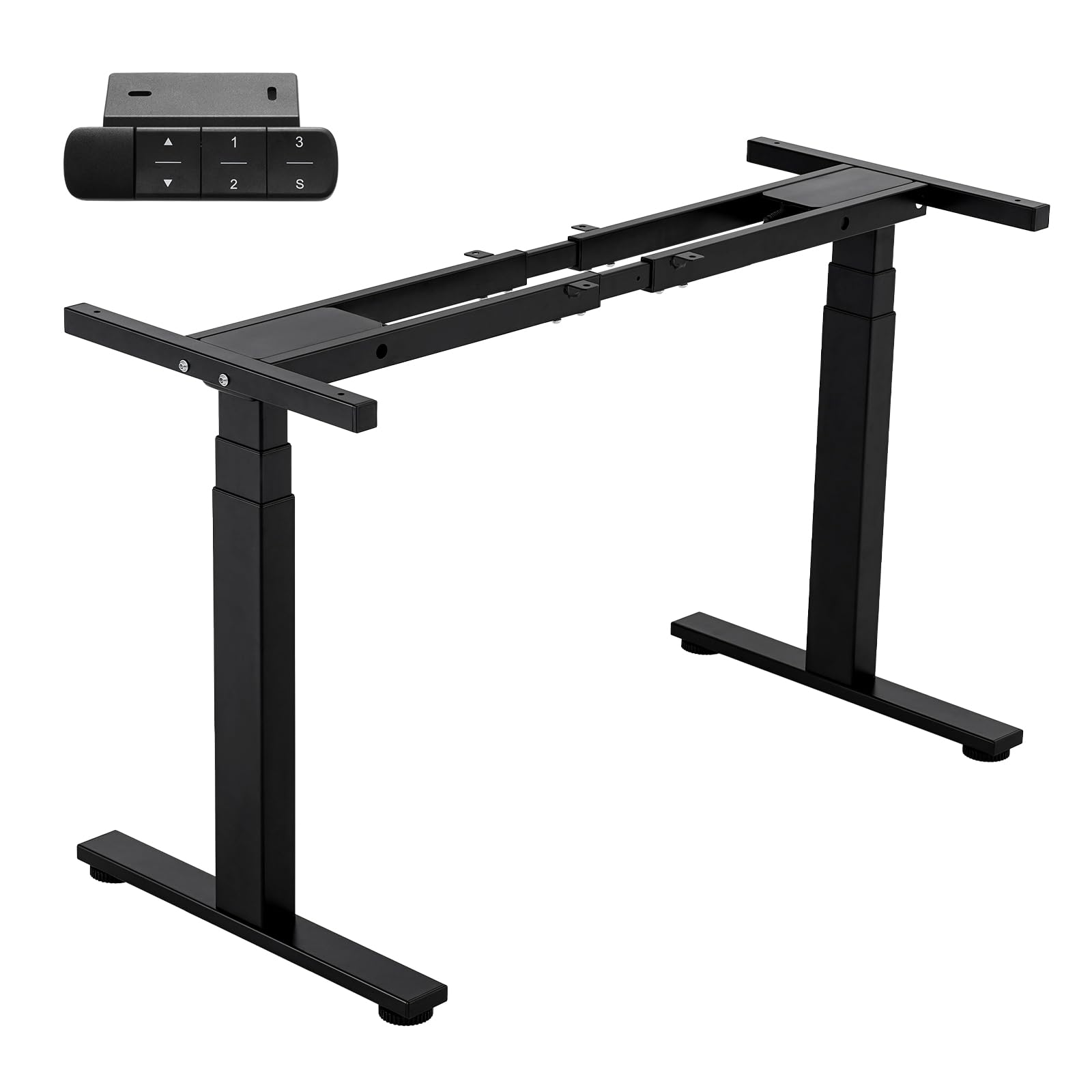 TOPSKY Dual Motor 3 Stage Electric Adjustable Standing Desk Frame Heavy Duty 300lb Load Capacity for Home Office (Black Frame Only)