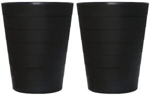 nipogear slim round plastic small trash can wastebasket 1.5gallons garbage container bin (b-black(2 pack), 1.5 gallons)