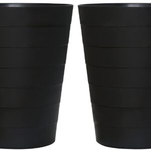 Nipogear Slim Round Plastic Small Trash Can Wastebasket 1.5Gallons Garbage Container Bin (B-Black(2 Pack), 1.5 Gallons)