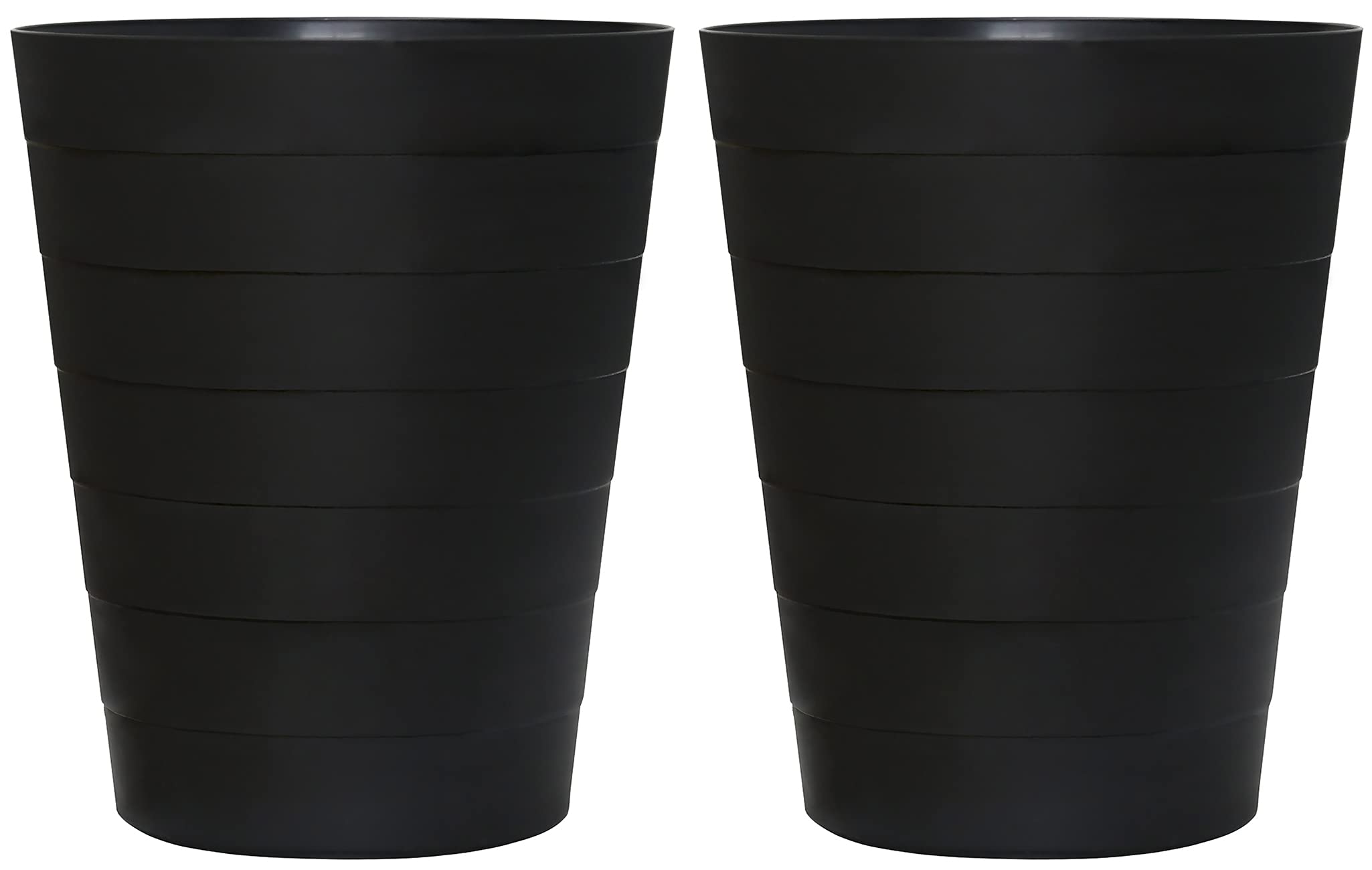 Nipogear Slim Round Plastic Small Trash Can Wastebasket 1.5Gallons Garbage Container Bin (B-Black(2 Pack), 1.5 Gallons)