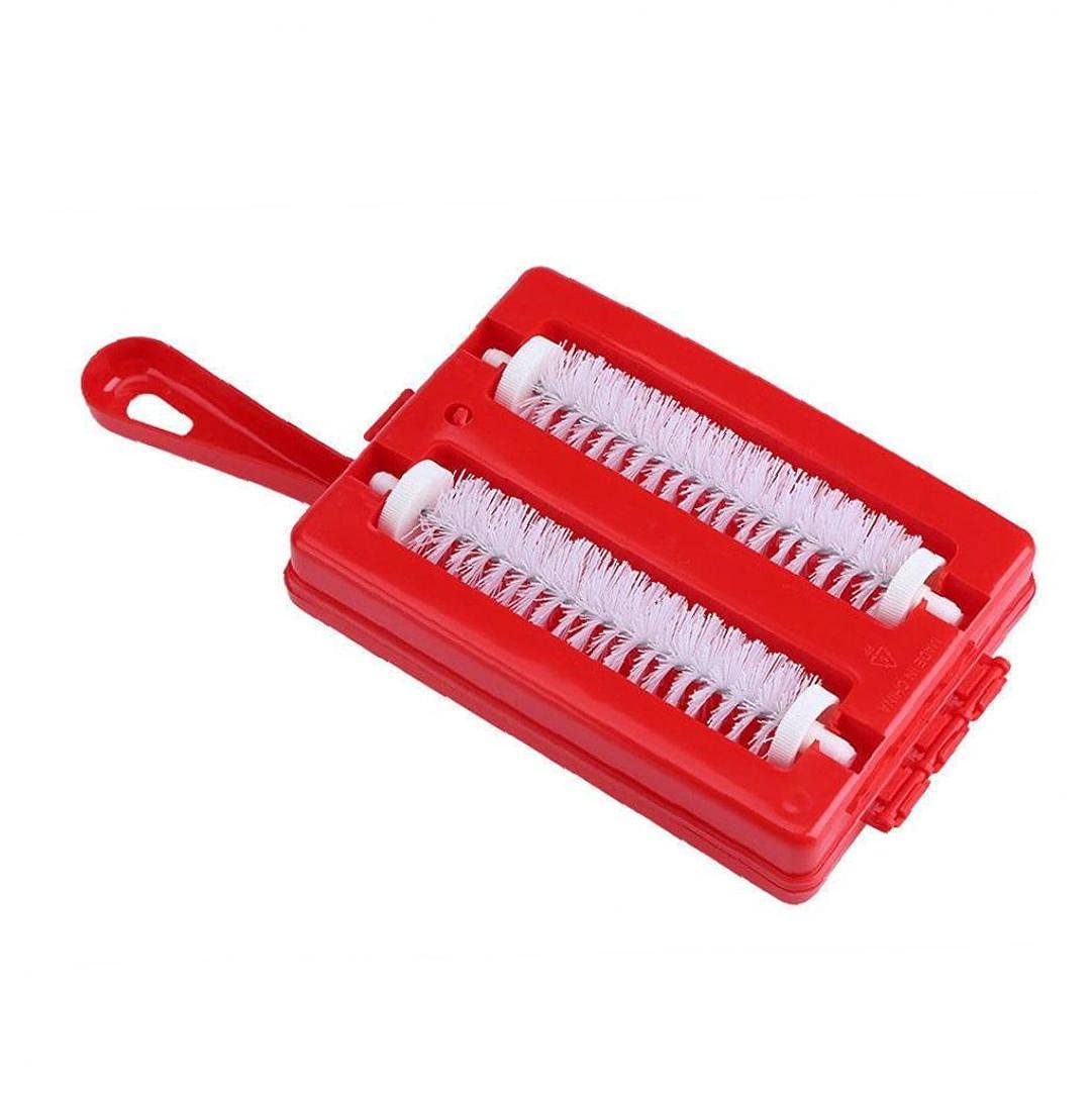 Froiny Carpet Debris Brush, Handheld Double Roller Carpet Sweeper Crumb Dirt Brush Cleaner Collector Random Color, One Size