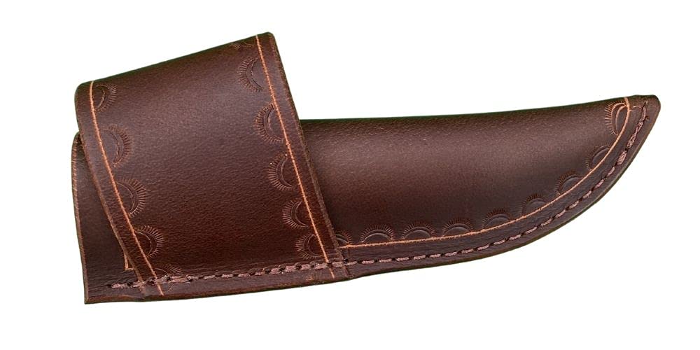 Coast Leathers Handmade Leather Knife Sheath for Buck Small Selkirk 853 & Schrade PH1, Cross Draw Knife Holster, Leather Knife Holder (Brown)