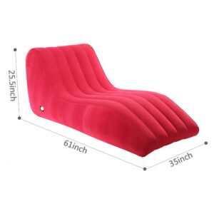 ZIKO Inflatable Sofa Air Chair, Portable Inflatable Leisure Sofa Lounger S-Shaped Flocking Lazy Couch for Indoor Outdoor Folding Blow Up Couch Bed for Backyard Garden Beach