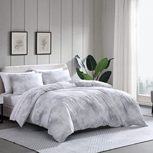 City Scene - King Duvet Cover Set, Cotton Bedding with Matching Shams, Modern Home Decor (Koto Clouds Grey, King)