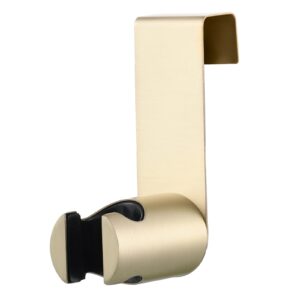 hand shower holder brushed gold, biveah stainless steel toilet tank mounting bracket hanger for bidet sprayer, kzs005bg