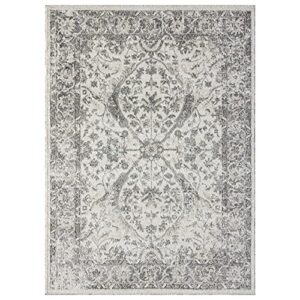 LUXE WEAVERS Euston Collection 8060 Silver 6x9 Modern Oriental Area Rug