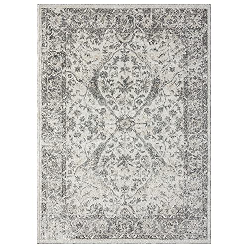 LUXE WEAVERS Euston Collection 8060 Silver 6x9 Modern Oriental Area Rug