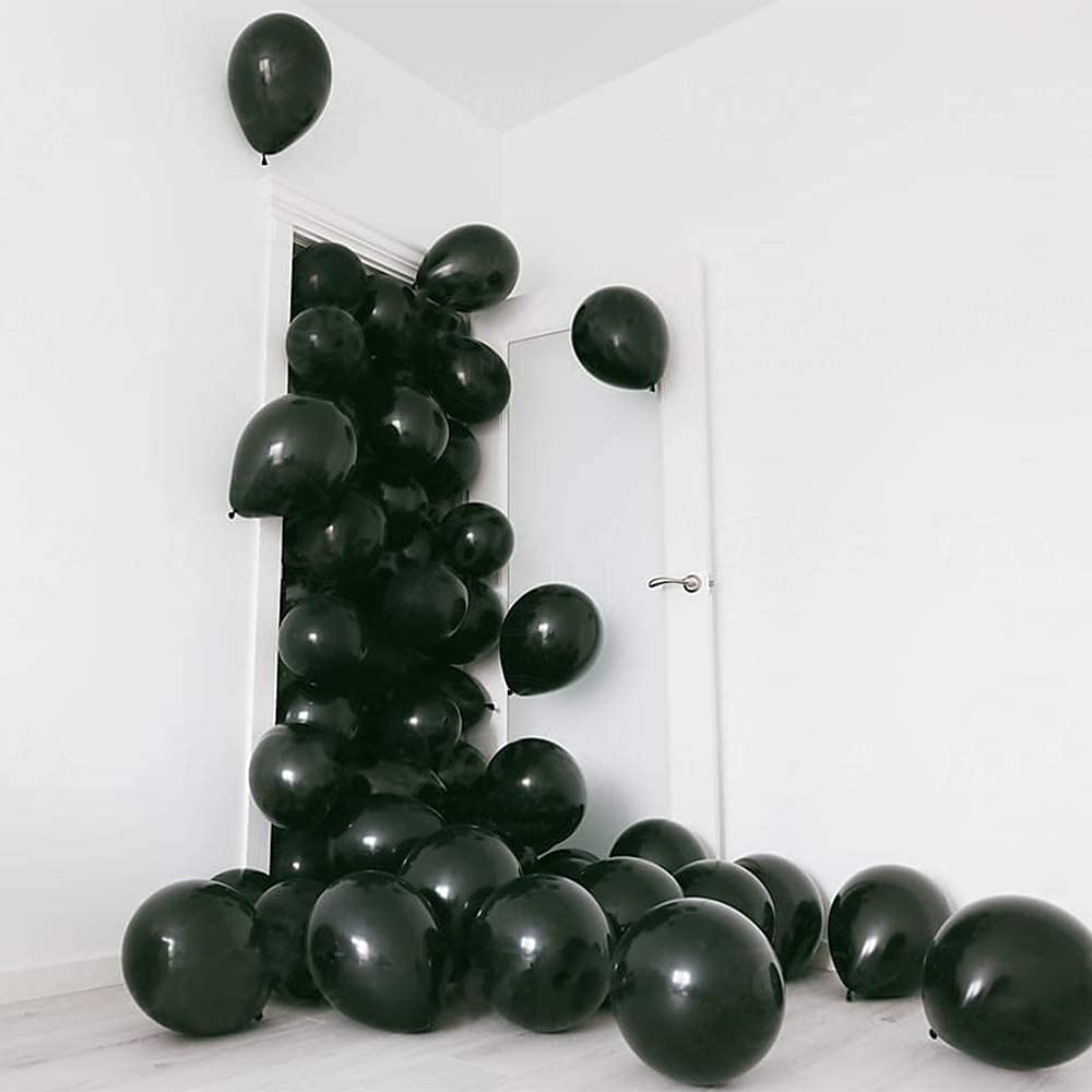 KBZVNAF Black Balloons Latex Party Balloons - 50 Pack 12 inch Helium Matte Black Balloons for Wedding Graduation Baby Shower Birthday Party Decorations