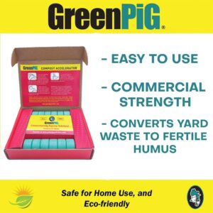 GREEN PIG Commercial Strength Compost Accelerator Converts Yard Waste to Fertile Humus in 30 Days and Helps Control Odors Associated with Compost Piles, 1 Box (12 Dissolvable Tablets)