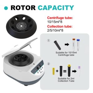 Benchtop Centrifuge Machine for PRP Digital Lab Centrifugadora de Plasma 2ml/5ml/ 10ml /15mlx8 Capacity,500-5000rpm|3074xg w/Timer