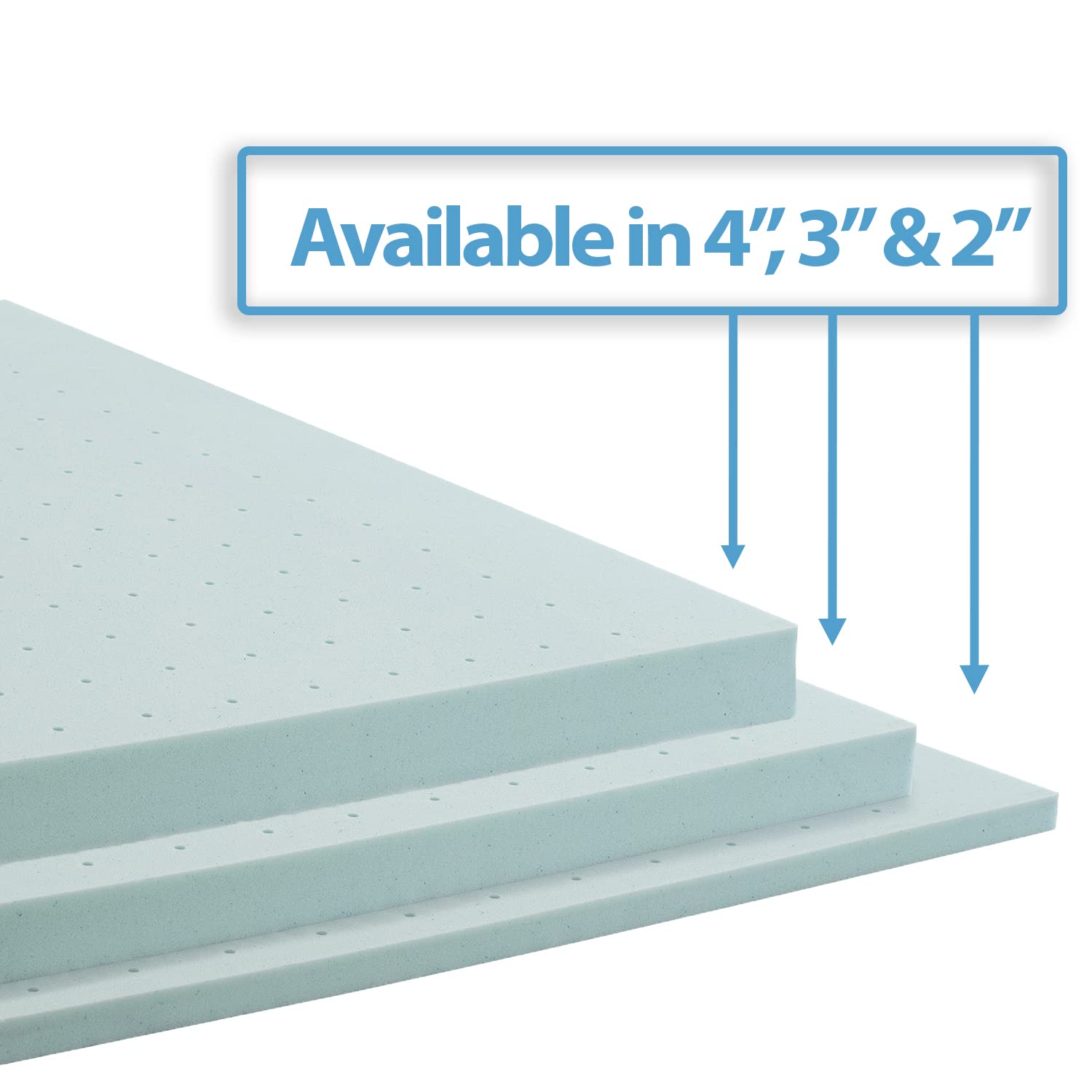 Nestl Mattress Topper, 4 Inch Memory Foam Topper, Gel Infused Memory Foam Mattress Topper, Ventilated Design Mattress Pad, Twin XL