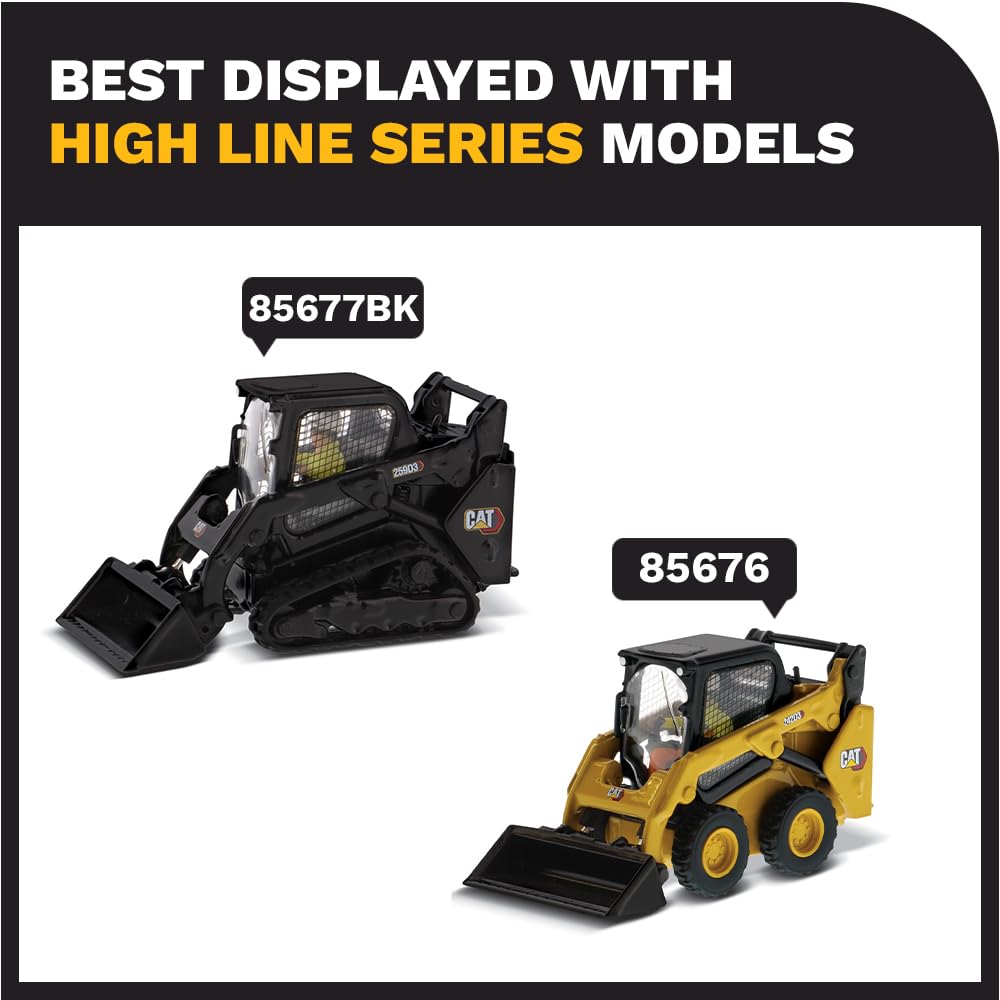 Diecast Masters 1:50 Caterpillar 259D3 Compact Track Loader with Attachment Accessories | High Line Series Cat Trucks & Construction Equipment | 1:50 Scale Model Diecast Collectible | DM Model 85677