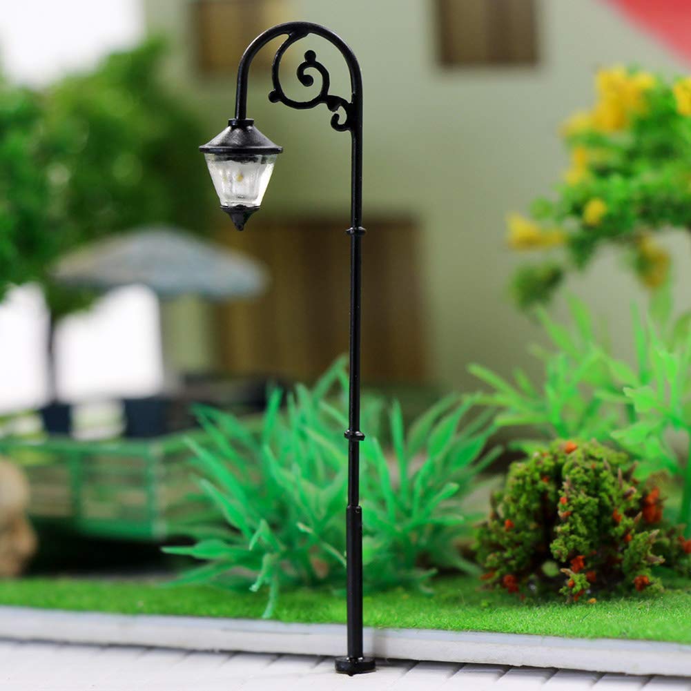 LYM57 10pcs Model Railway Street Lgihts Lamppost Lamp HO Scale 63mm or 2.48inch Single Head LEDs