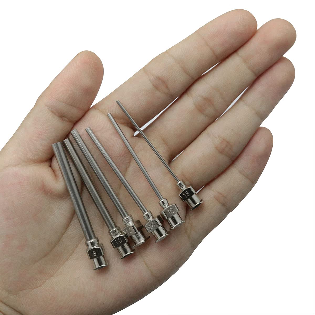 ITROLLE Dispensing Needle Set 12PCS 1.97inch/50mm Stainless Steel Syringe Dispensing Blunt Tip Luer Lock (8, 10, 12, 14, 16, 18 Gauge)